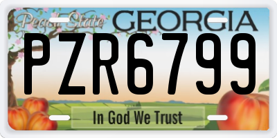 GA license plate PZR6799