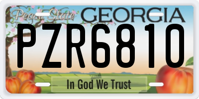 GA license plate PZR6810