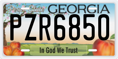 GA license plate PZR6850