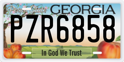 GA license plate PZR6858
