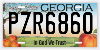 GA license plate PZR6860