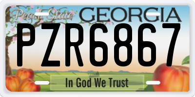 GA license plate PZR6867