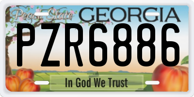 GA license plate PZR6886