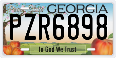 GA license plate PZR6898