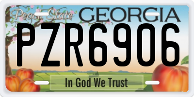 GA license plate PZR6906
