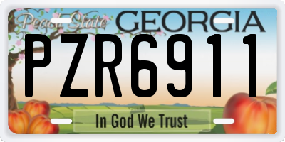 GA license plate PZR6911