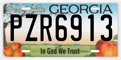 GA license plate PZR6913