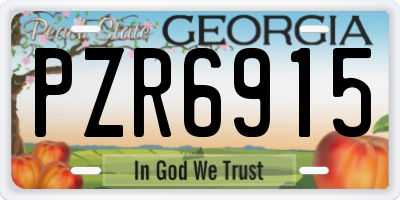 GA license plate PZR6915