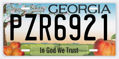 GA license plate PZR6921