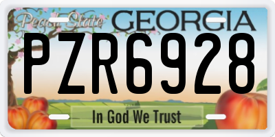 GA license plate PZR6928