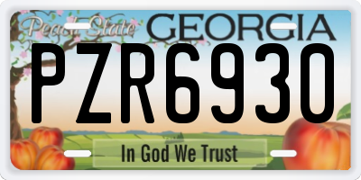 GA license plate PZR6930