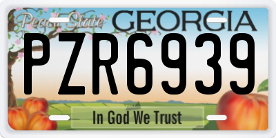 GA license plate PZR6939