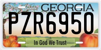 GA license plate PZR6950