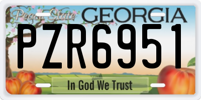 GA license plate PZR6951