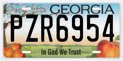 GA license plate PZR6954