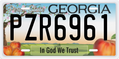 GA license plate PZR6961
