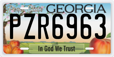 GA license plate PZR6963