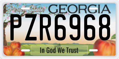 GA license plate PZR6968