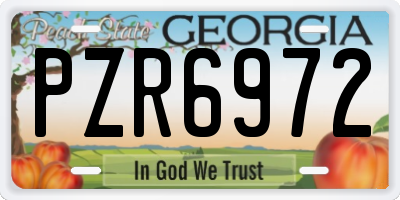 GA license plate PZR6972