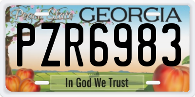 GA license plate PZR6983