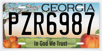 GA license plate PZR6987