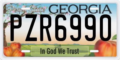 GA license plate PZR6990
