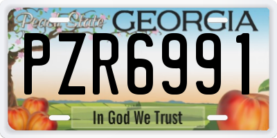 GA license plate PZR6991