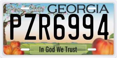GA license plate PZR6994