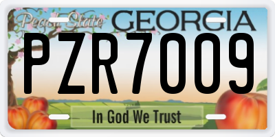 GA license plate PZR7009