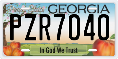 GA license plate PZR7040