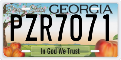 GA license plate PZR7071