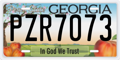 GA license plate PZR7073