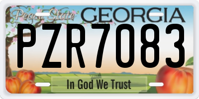 GA license plate PZR7083