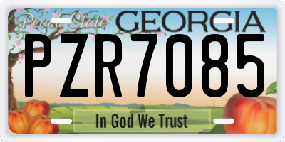 GA license plate PZR7085