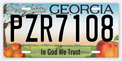GA license plate PZR7108