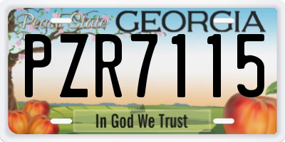 GA license plate PZR7115