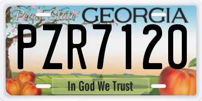 GA license plate PZR7120