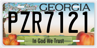 GA license plate PZR7121