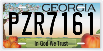 GA license plate PZR7161