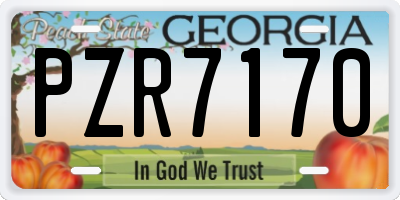 GA license plate PZR7170