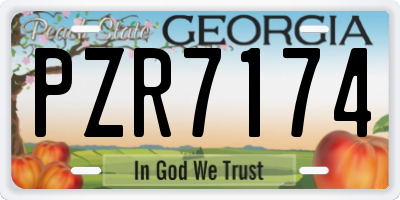 GA license plate PZR7174