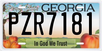 GA license plate PZR7181