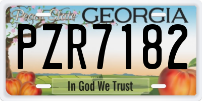 GA license plate PZR7182