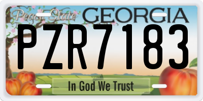 GA license plate PZR7183