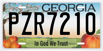 GA license plate PZR7210