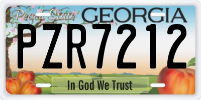 GA license plate PZR7212