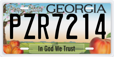 GA license plate PZR7214