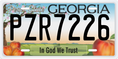 GA license plate PZR7226