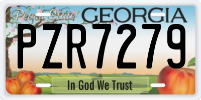 GA license plate PZR7279
