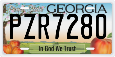 GA license plate PZR7280